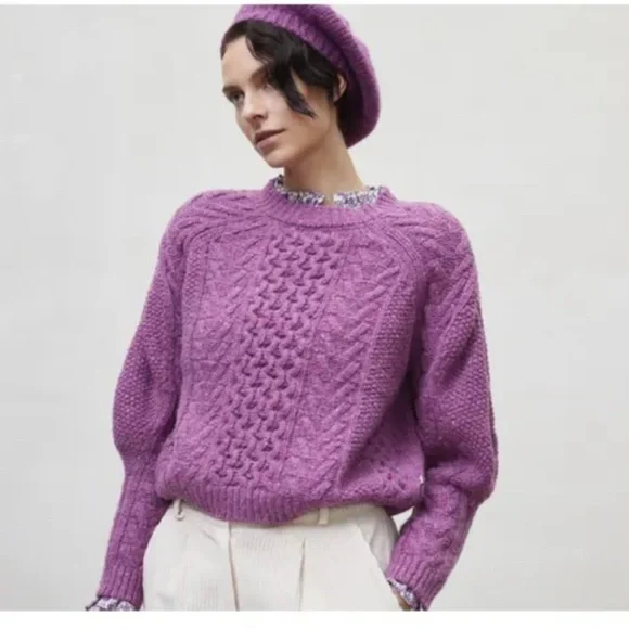 THE NEW SOCIETY Recycled Tirso Sweater in Purple, Size Small - Picture 1 of 13